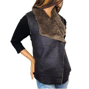 NWT Dylan Faux Leather/Fur Snap Vest